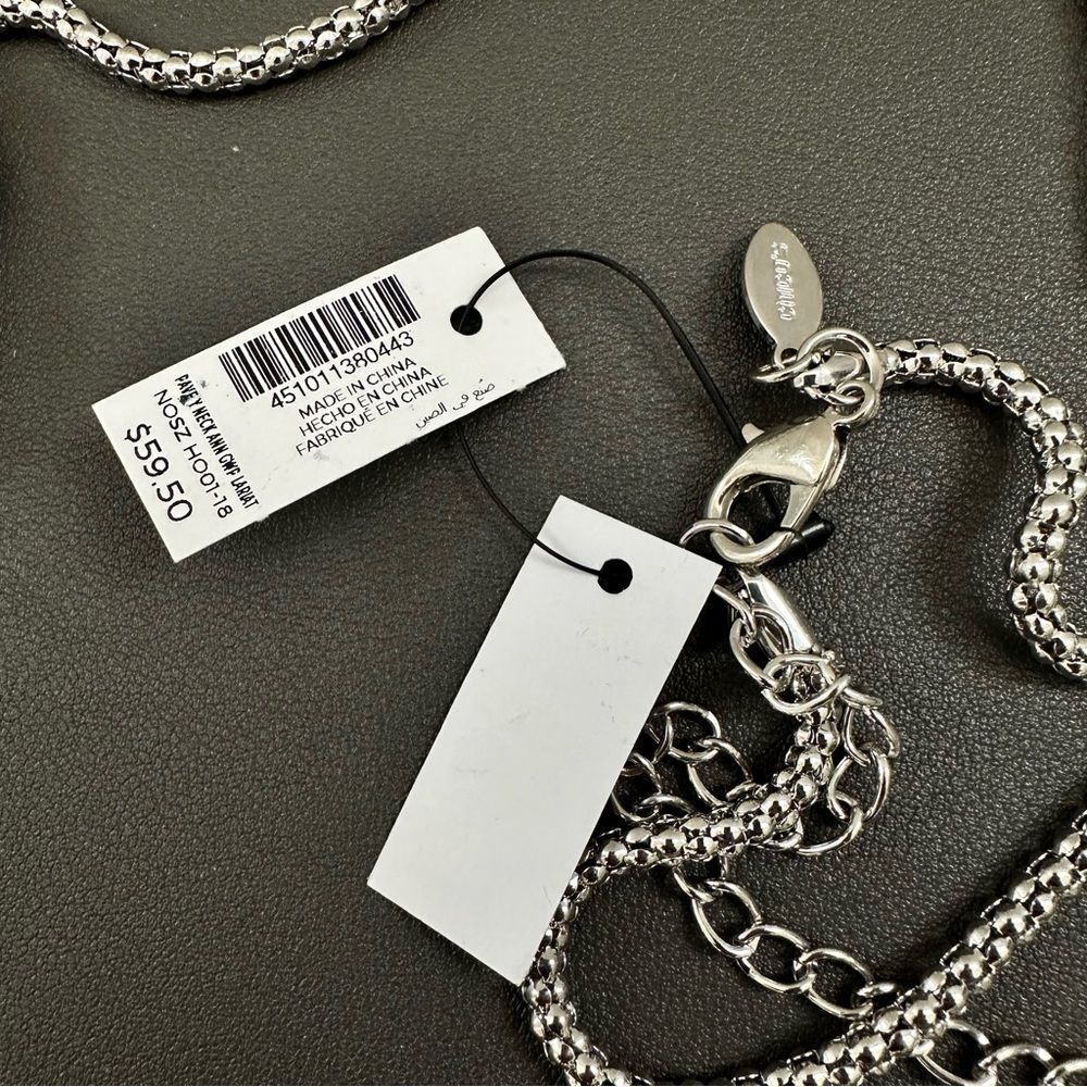 Chico's Pave Y Ann Lariat Rhinestone Necklace NWT - Picture 4 of 4